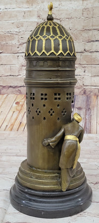 Oriental Peeping Ali Bronze Sculpture Harem Arab Men Nude Female by Bergman