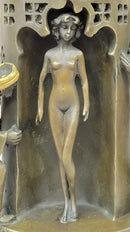 Oriental Peeping Ali Bronze Sculpture Harem Arab Men Nude Female by Bergman