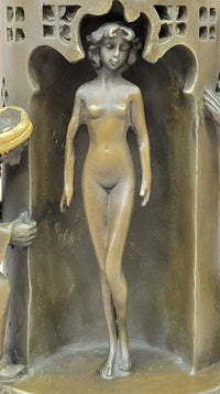 Oriental Peeping Ali Bronze Sculpture Harem Arab Men Nude Female by Bergman