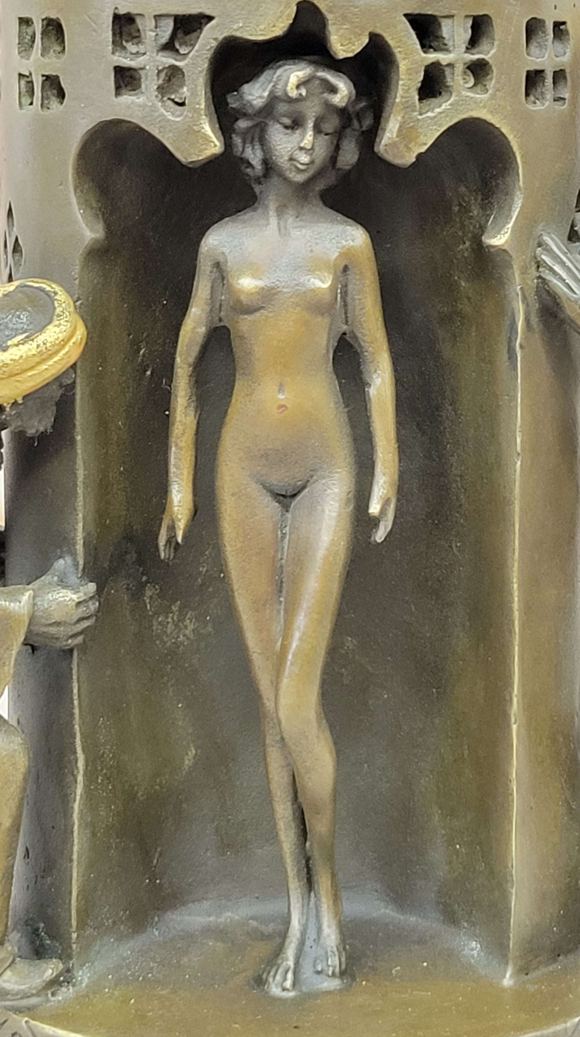 Oriental Peeping Ali Bronze Sculpture Harem Arab Men Nude Female by Bergman