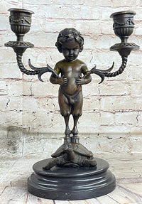 Aldo Vitaleh Candle Holder Candelabrum Satyr Bronze