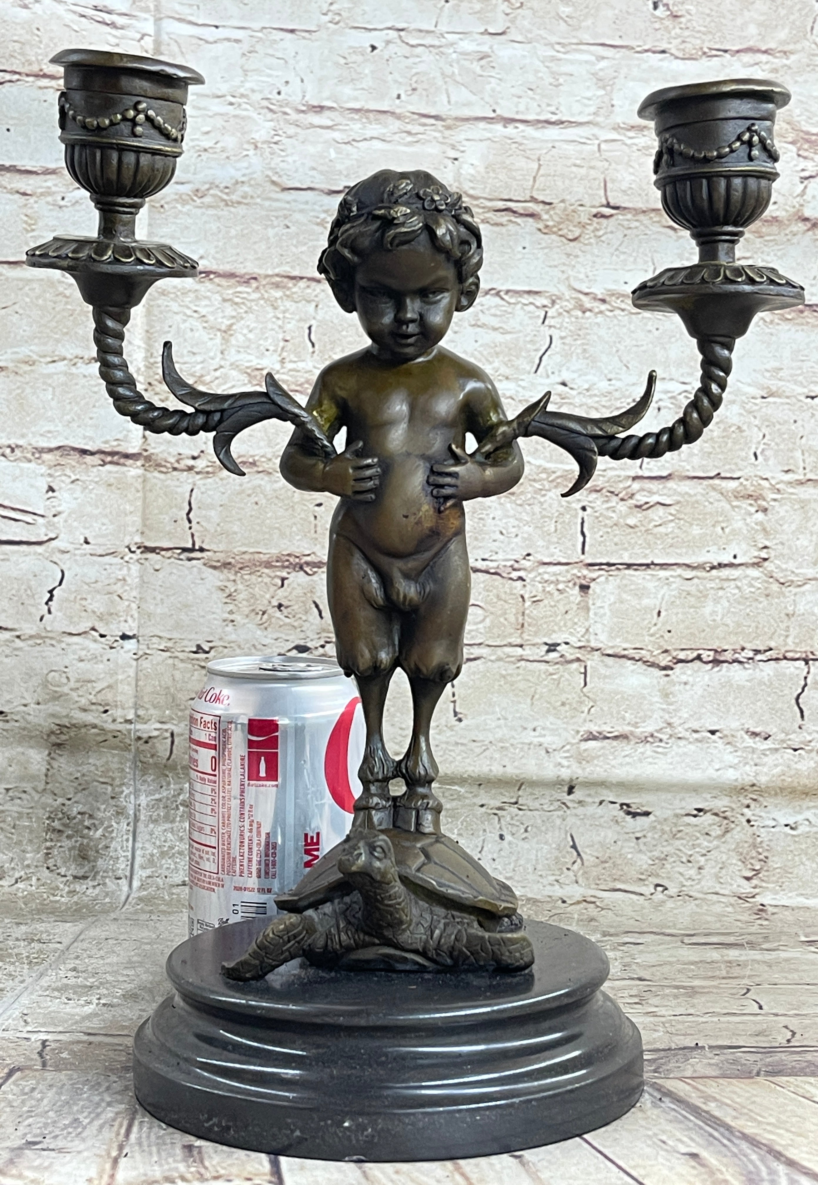 Aldo Vitaleh Candle Holder Candelabrum Satyr Bronze