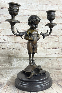 Aldo Vitaleh Candle Holder Candelabrum Satyr Bronze