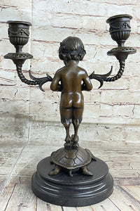 Aldo Vitaleh Candle Holder Candelabrum Satyr Bronze