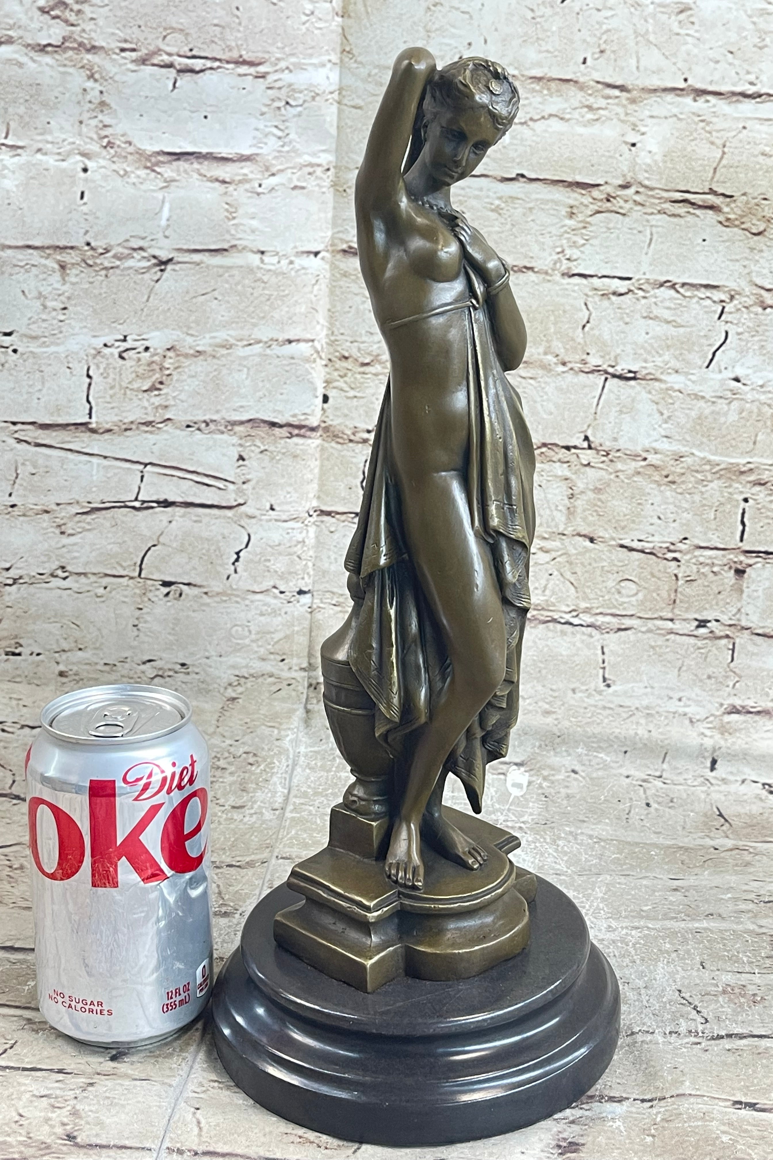 Phryne 100% Solid Bronze Sculpture Marble Base