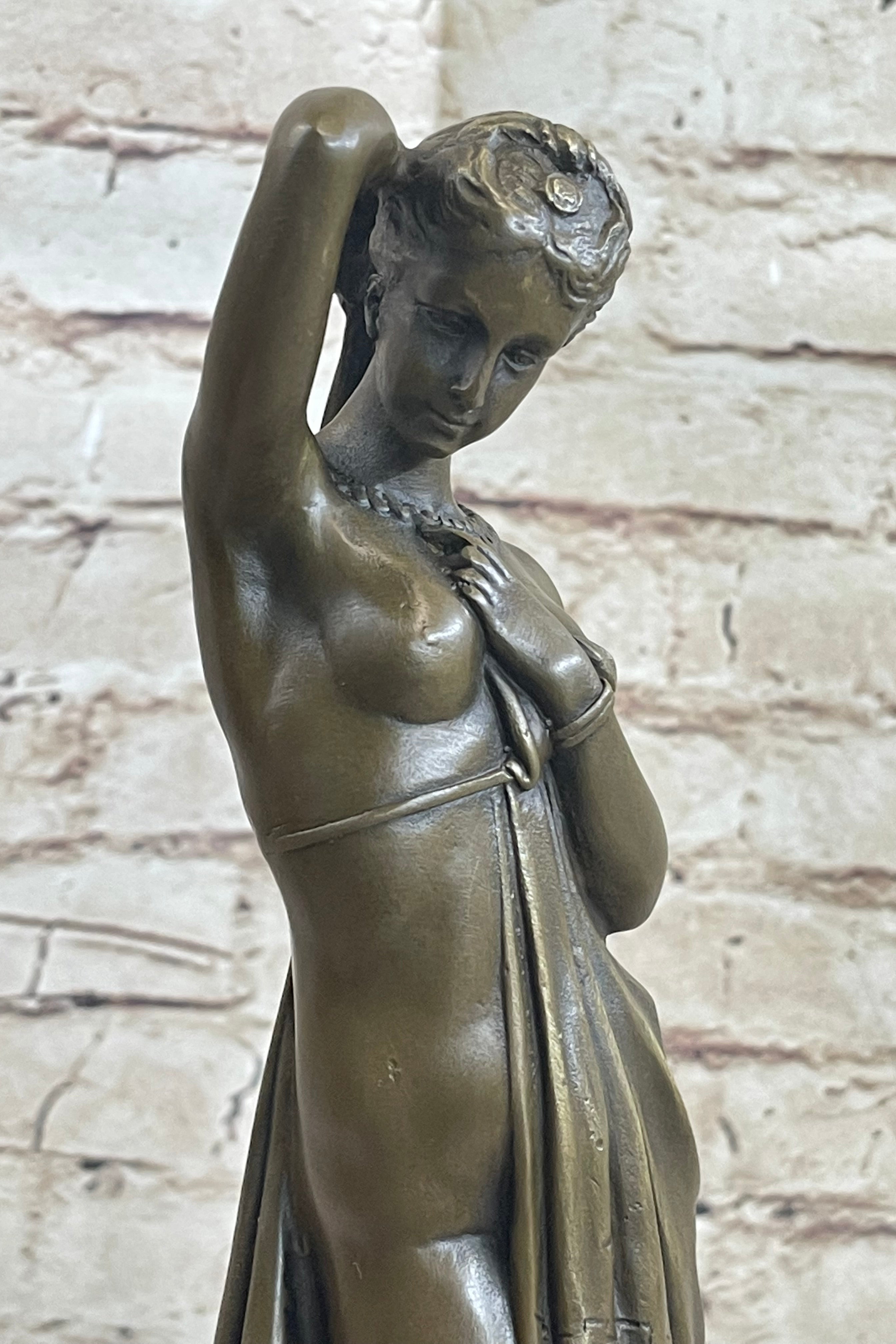 Phryne 100% Solid Bronze Sculpture Marble Base