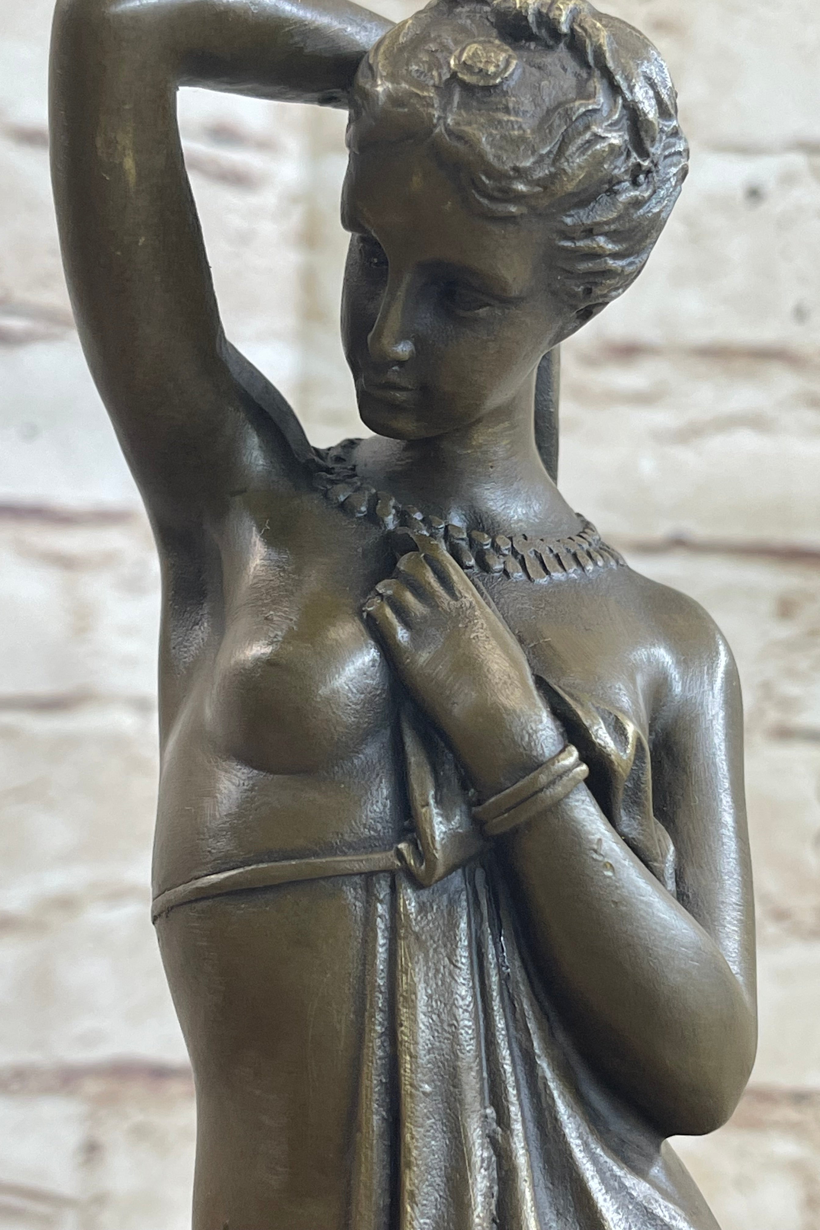 Phryne 100% Solid Bronze Sculpture Marble Base