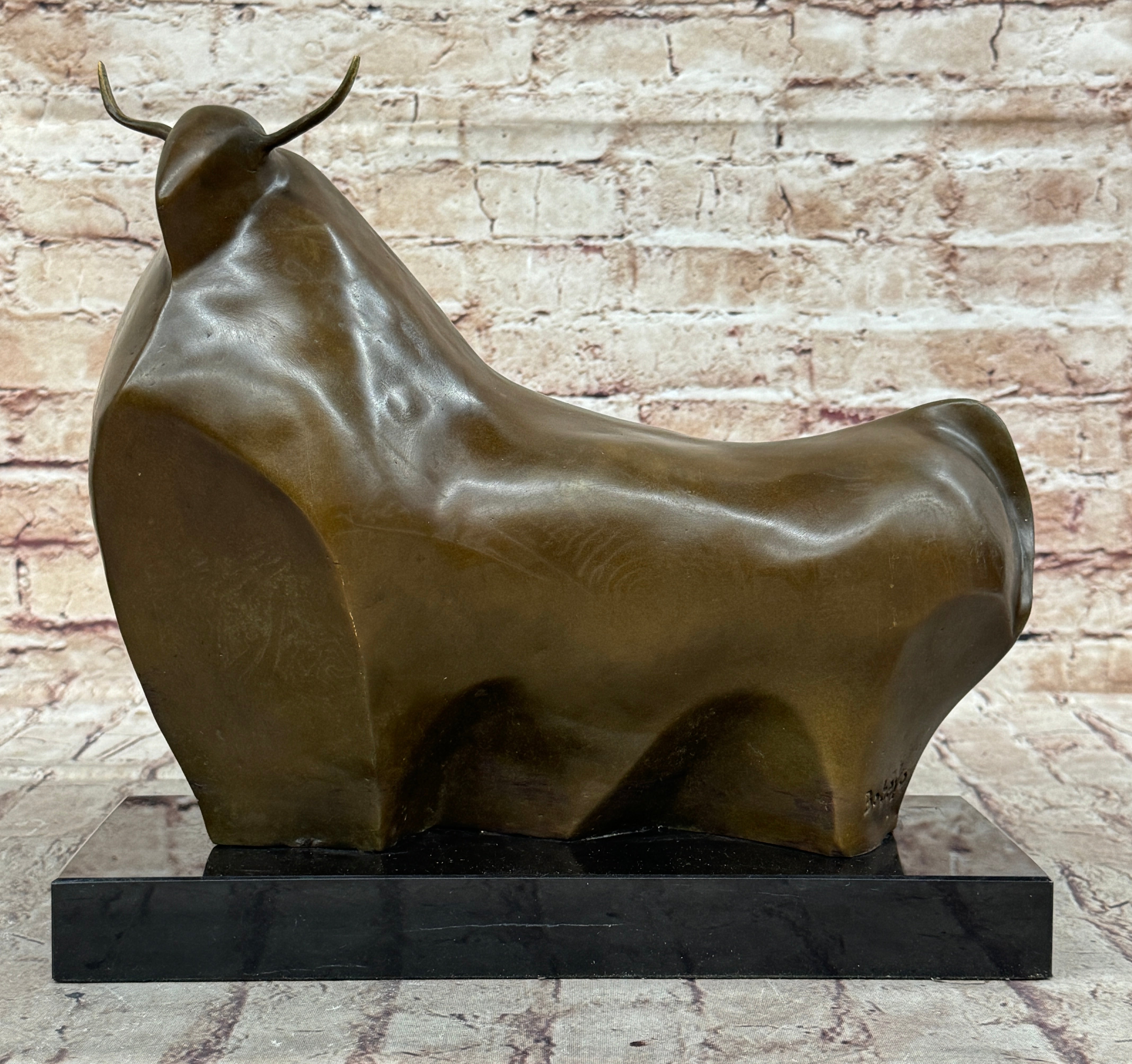 Mid Century Botero Bull 100% Bronze Sculpture Artwork