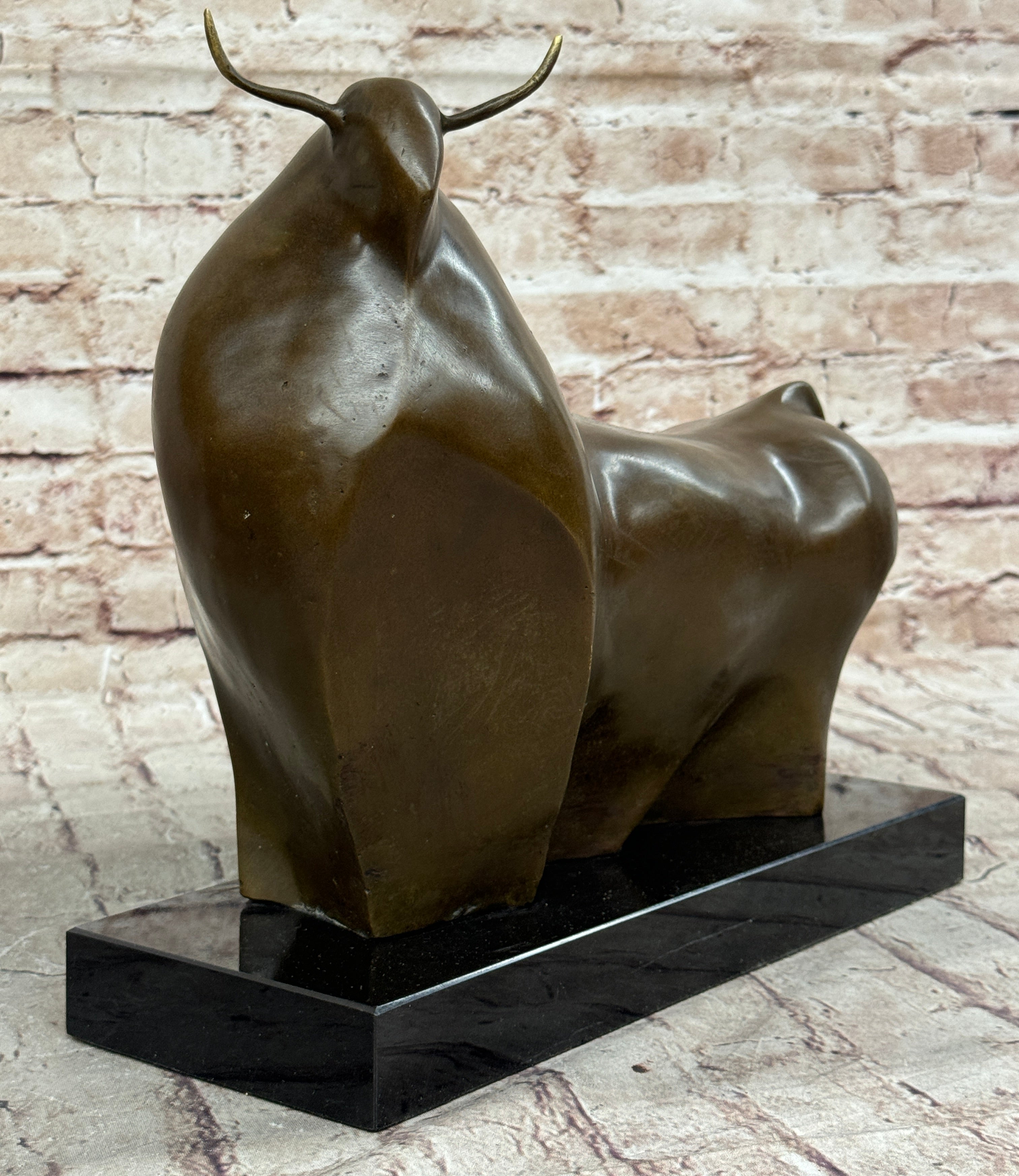 Mid Century Botero Bull 100% Bronze Sculpture Artwork