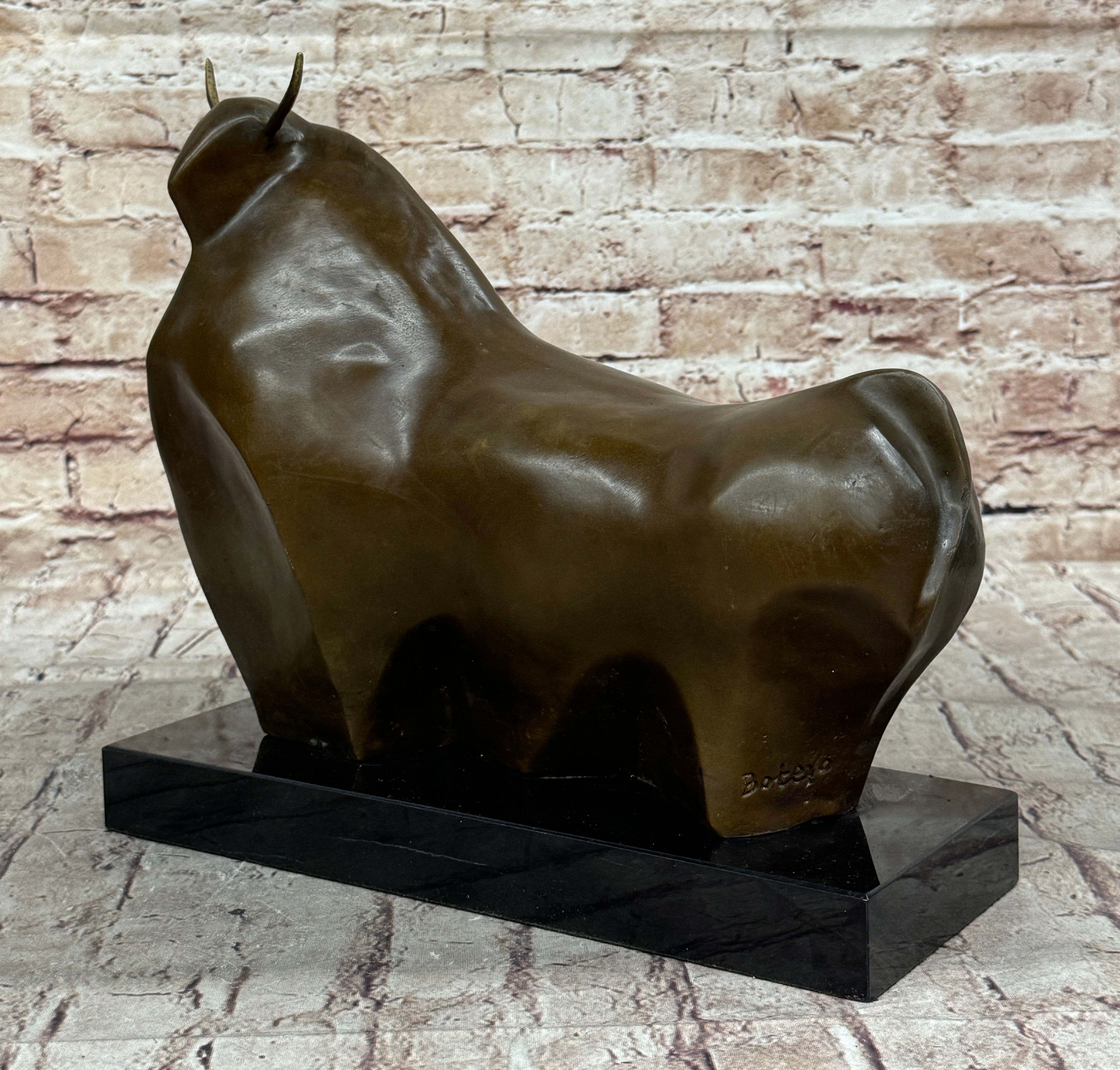 Mid Century Botero Bull 100% Bronze Sculpture Artwork