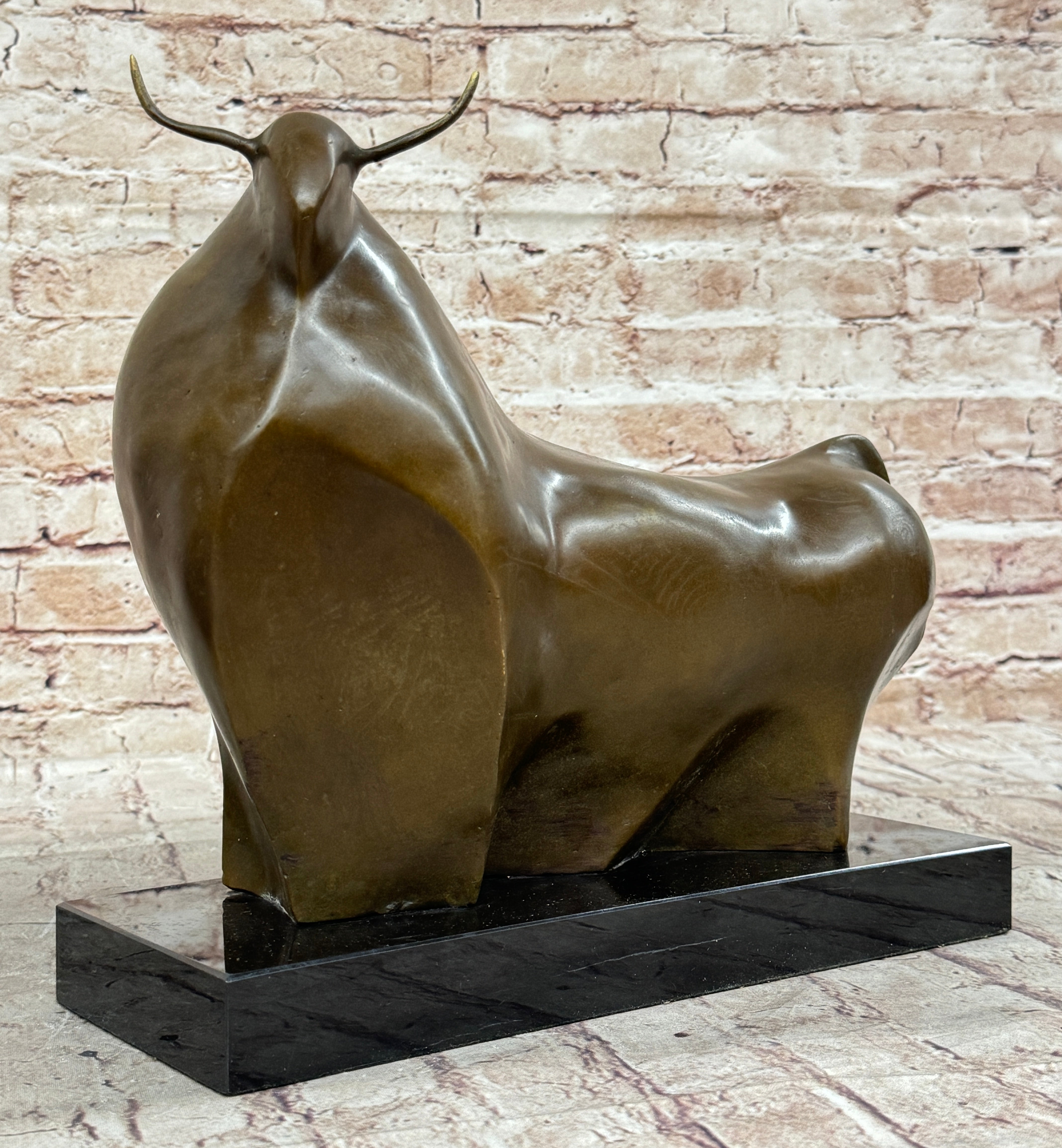 Mid Century Botero Bull 100% Bronze Sculpture Artwork