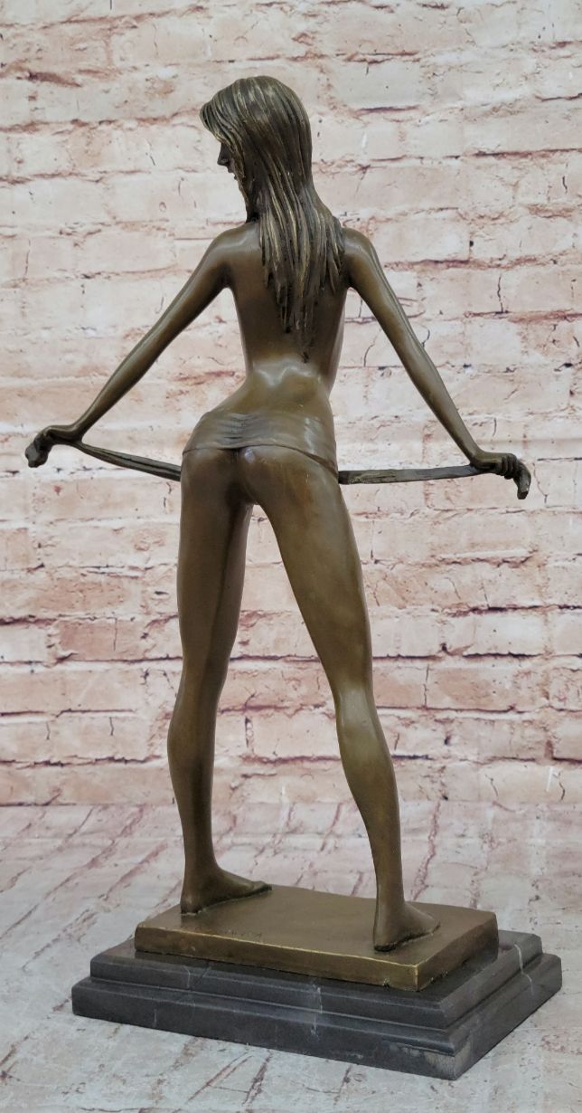 Sexy Erotic Bronze Sculpture Statue Nude Female Figure Exposing Her Butt by Aldo Vitaleh