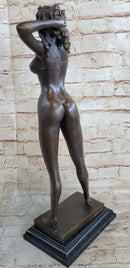 Playboy Bunny Centerfolds Sexy Girl Bronze Sculpture Art Deco Marble Base Figure