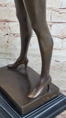Playboy Bunny Centerfolds Sexy Girl Bronze Sculpture Art Deco Marble Base Figure