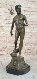 Atlantis Poseidon Neptune Sea Greek God Bronze Marble Base