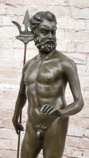 Atlantis Poseidon Neptune Sea Greek God Bronze Marble Base