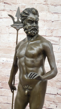 Atlantis Poseidon Neptune Sea Greek God Bronze Marble Base