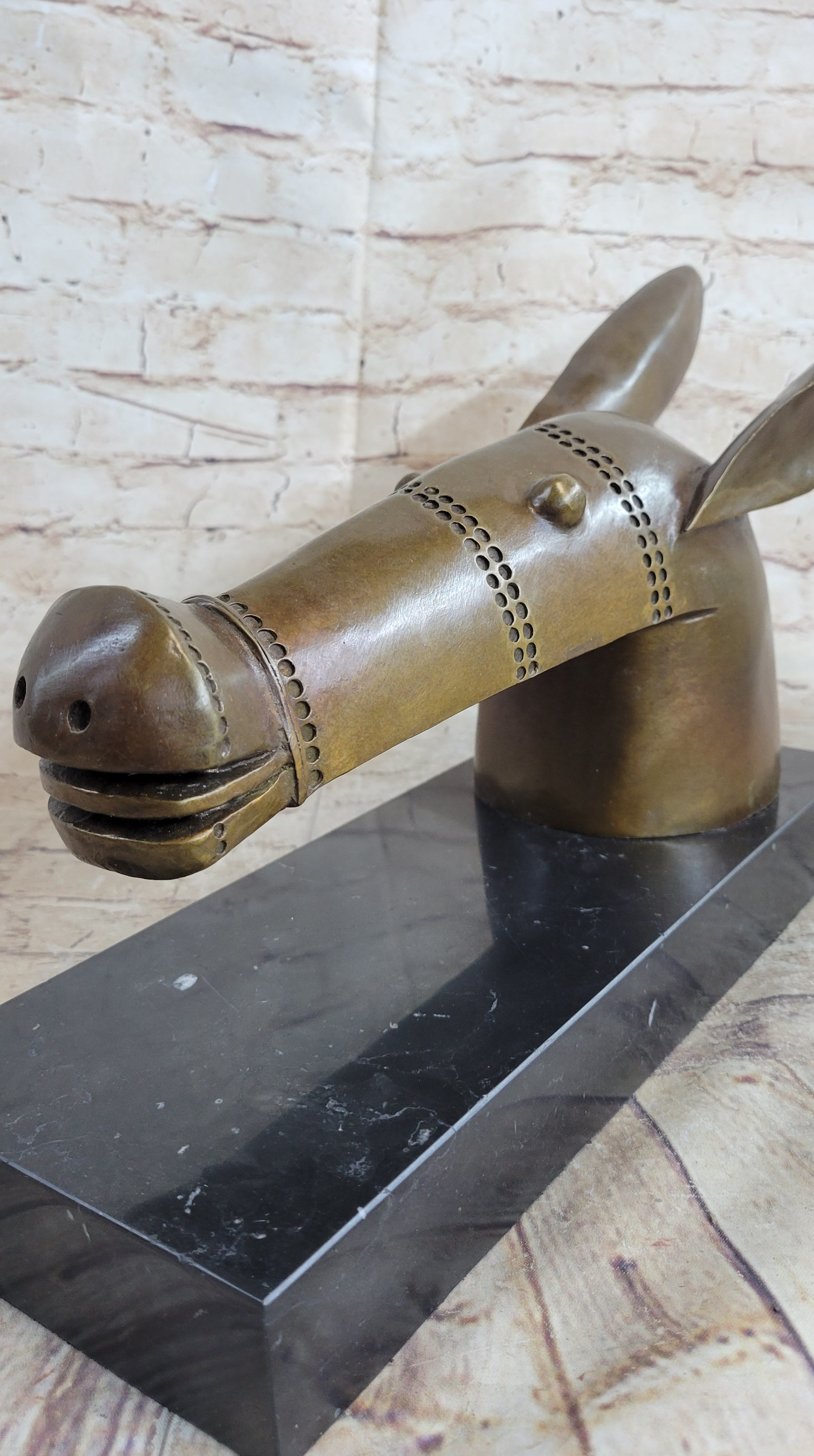 Pablo Picasso Donkey Bronze Sculpture on Marble Base 10" x 18"