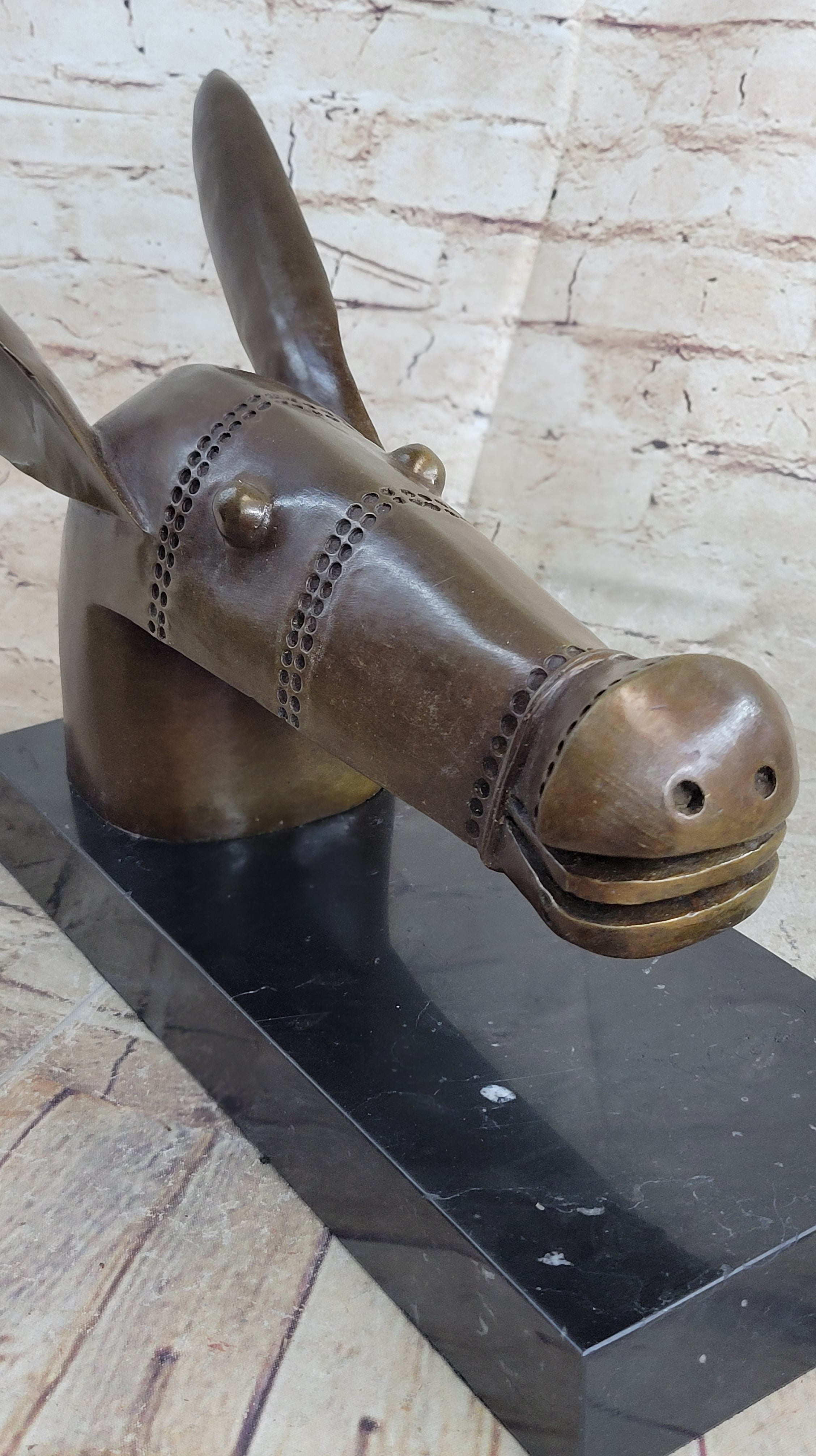 Pablo Picasso Donkey Bronze Sculpture on Marble Base 10" x 18"