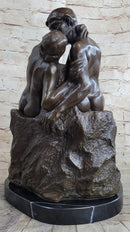 THE KISS by Auguste Rodin Bronze Sculpture 16" x 11"