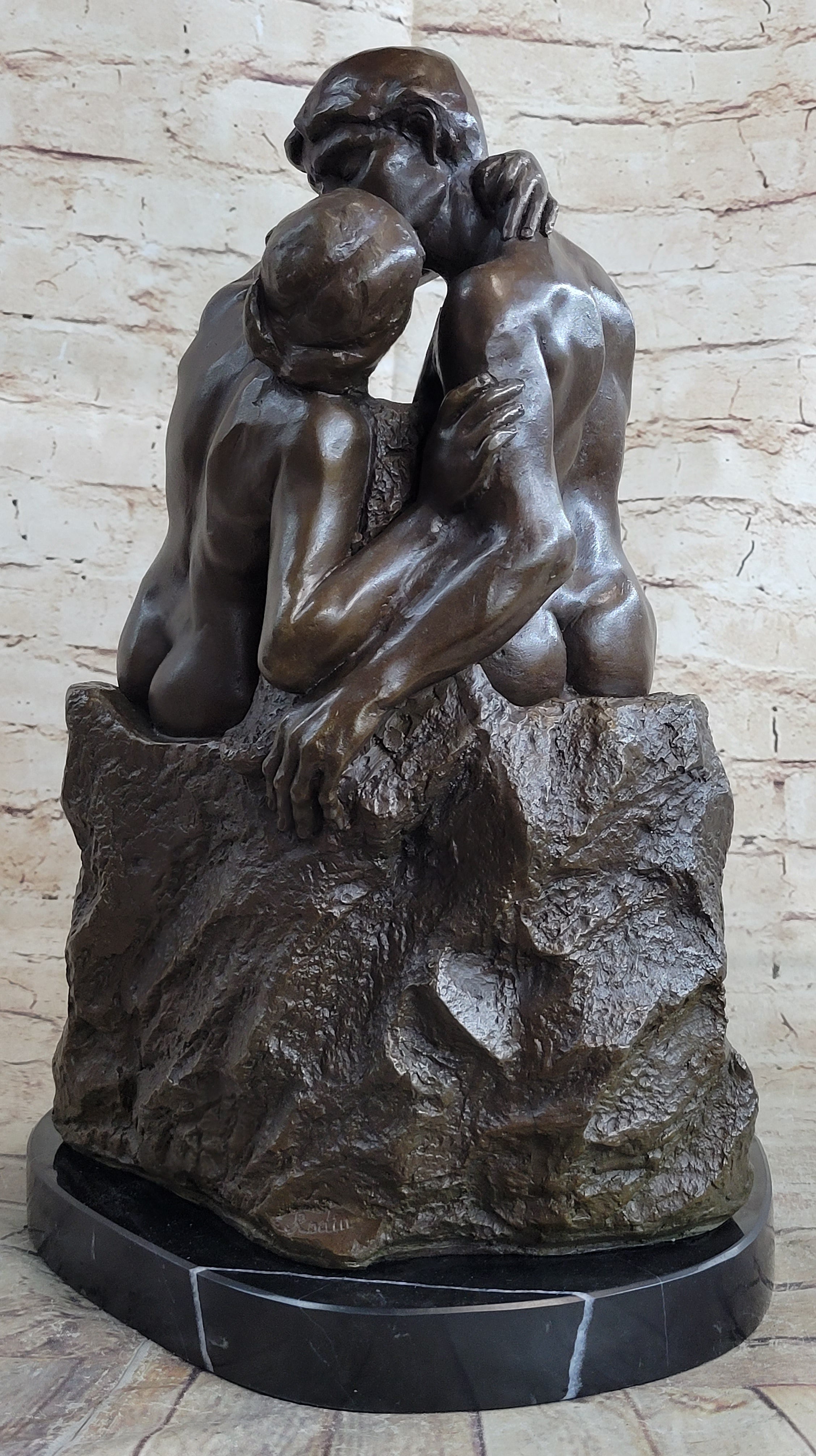THE KISS by Auguste Rodin Bronze Sculpture 16" x 11"