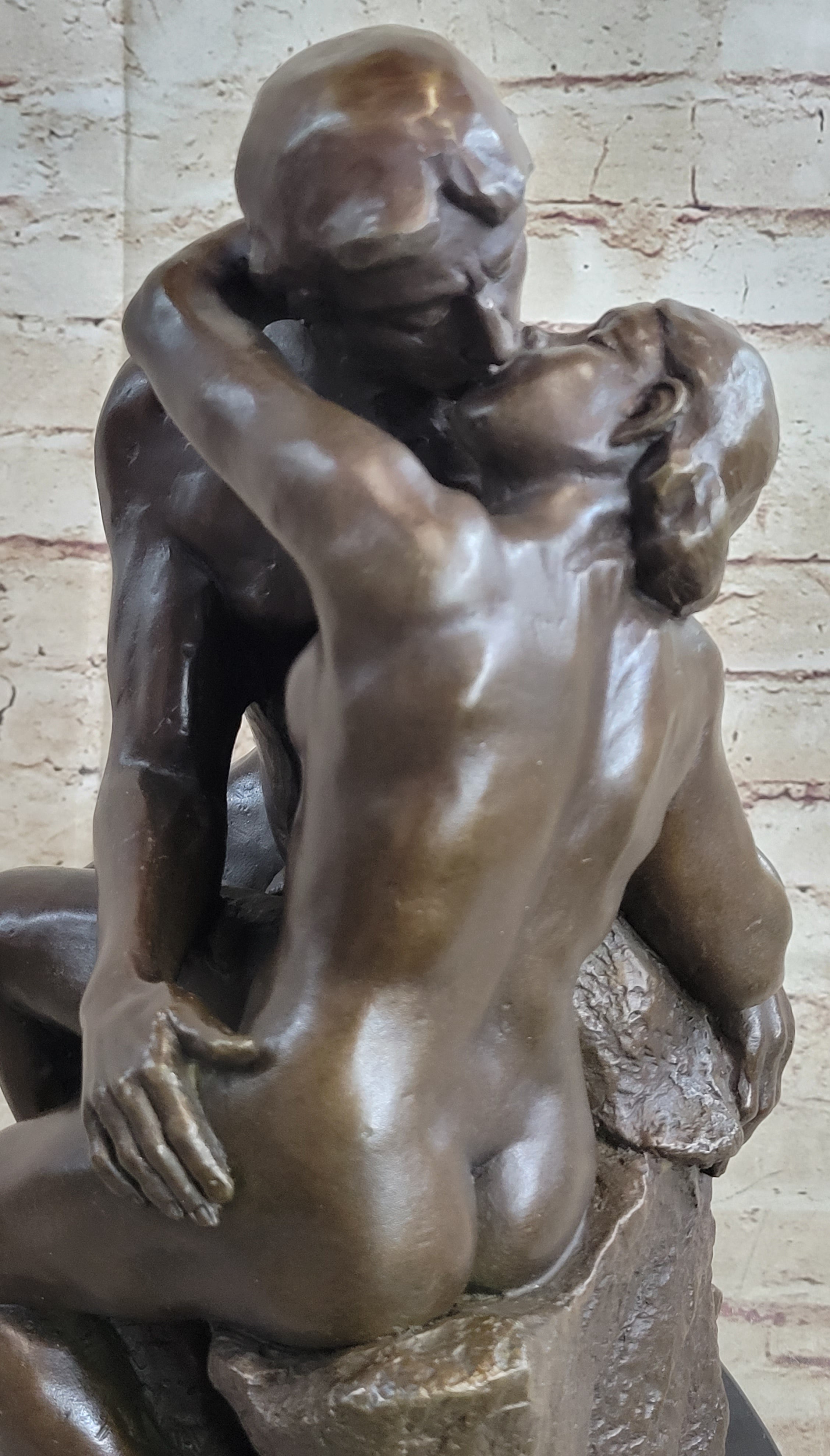 THE KISS by Auguste Rodin Bronze Sculpture 16" x 11"