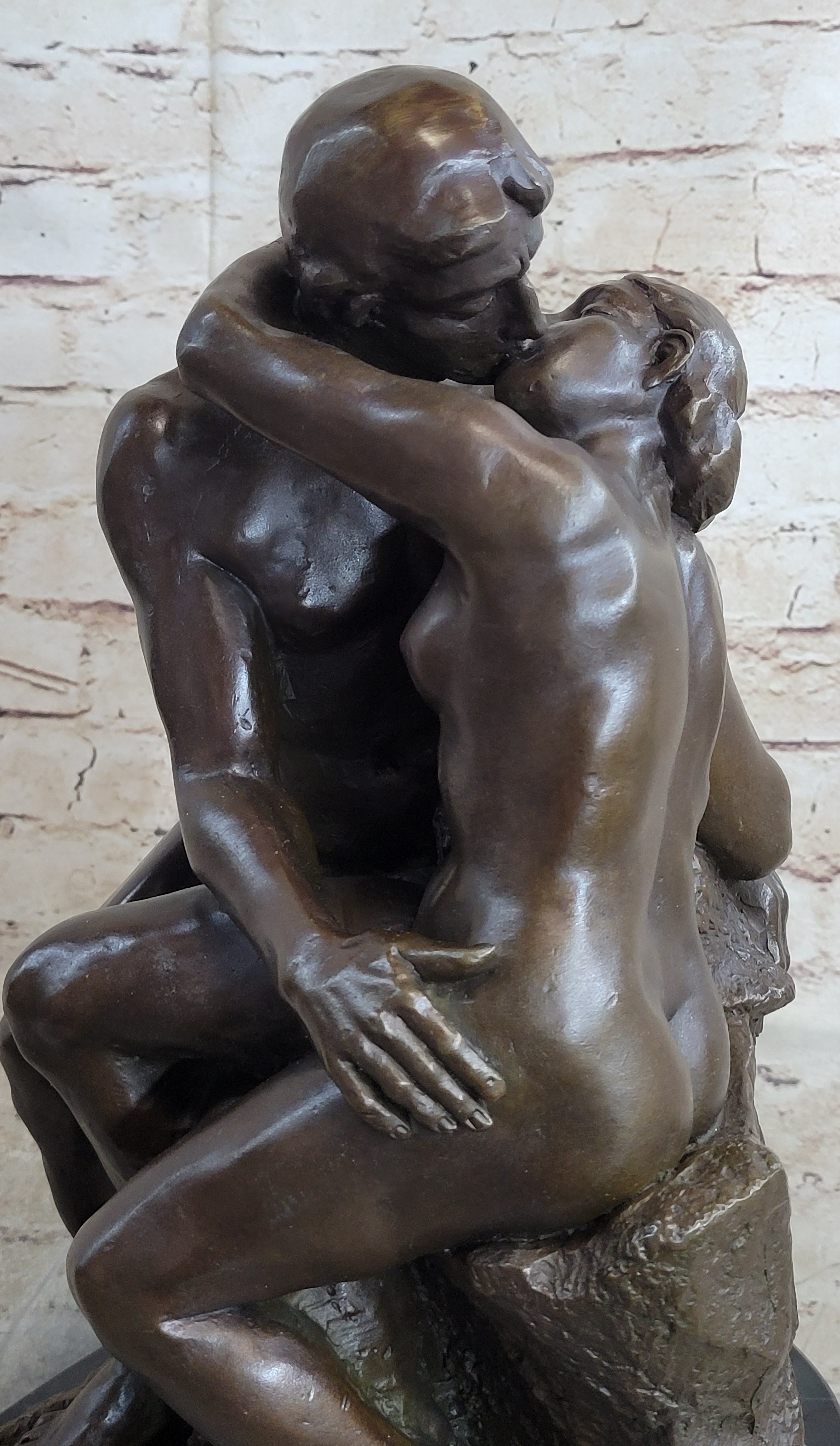 THE KISS by Auguste Rodin Bronze Sculpture 16" x 11"