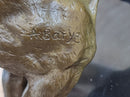 Bronze Angry Hungry Male Lion Art Deco Marble Base