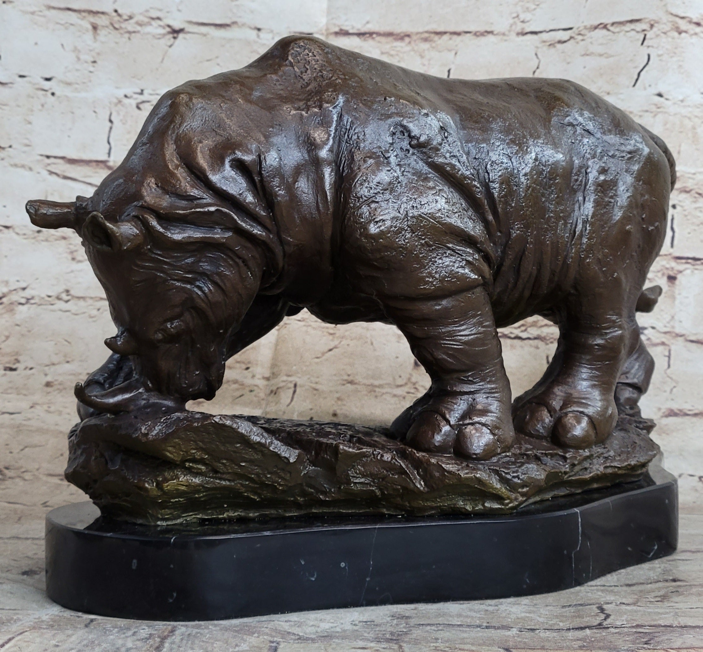 Signed Original Milo Rhinoceros African White Rhino Bronze