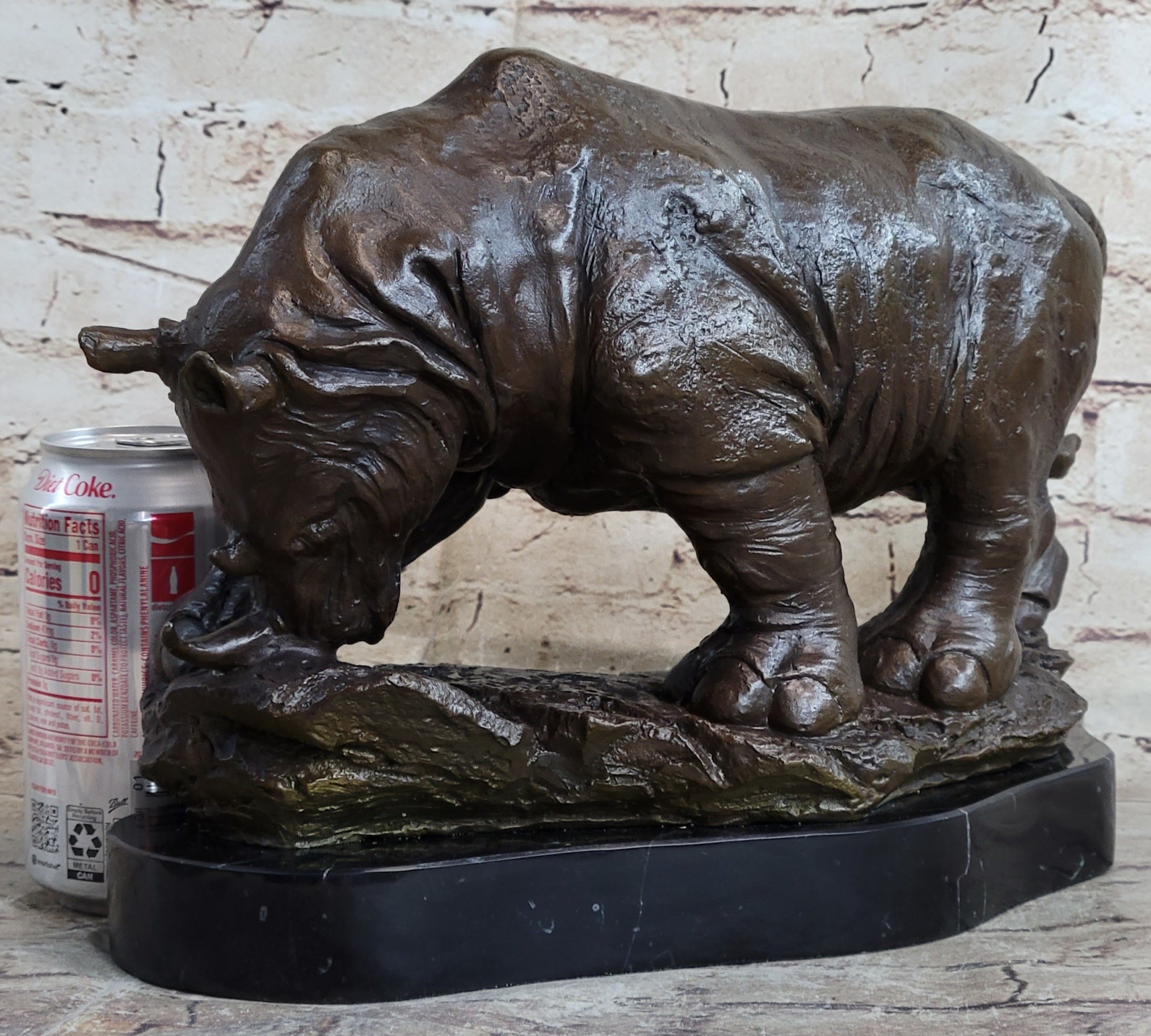Signed Original Milo Rhinoceros African White Rhino Bronze