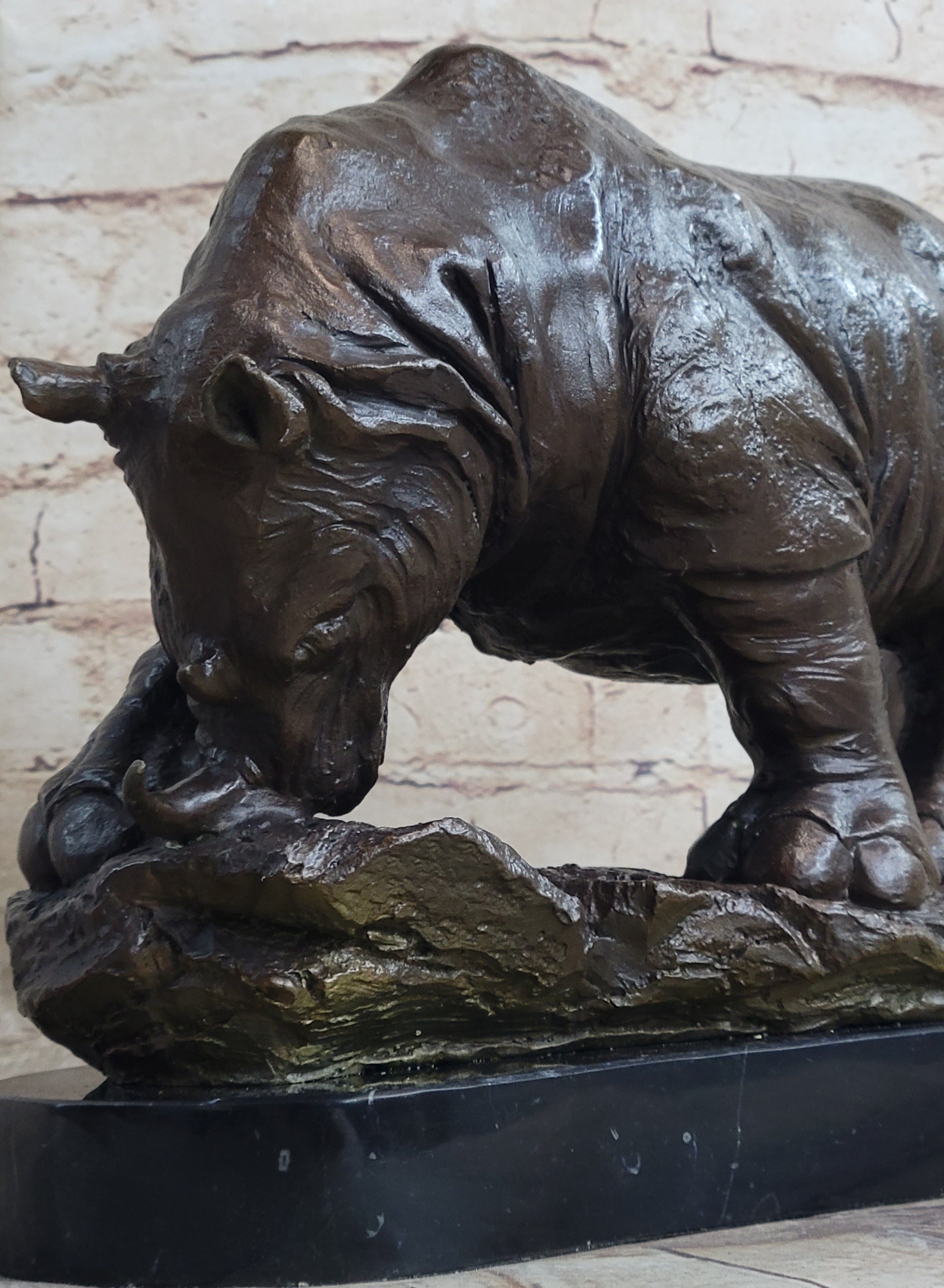 Signed Original Milo Rhinoceros African White Rhino Bronze