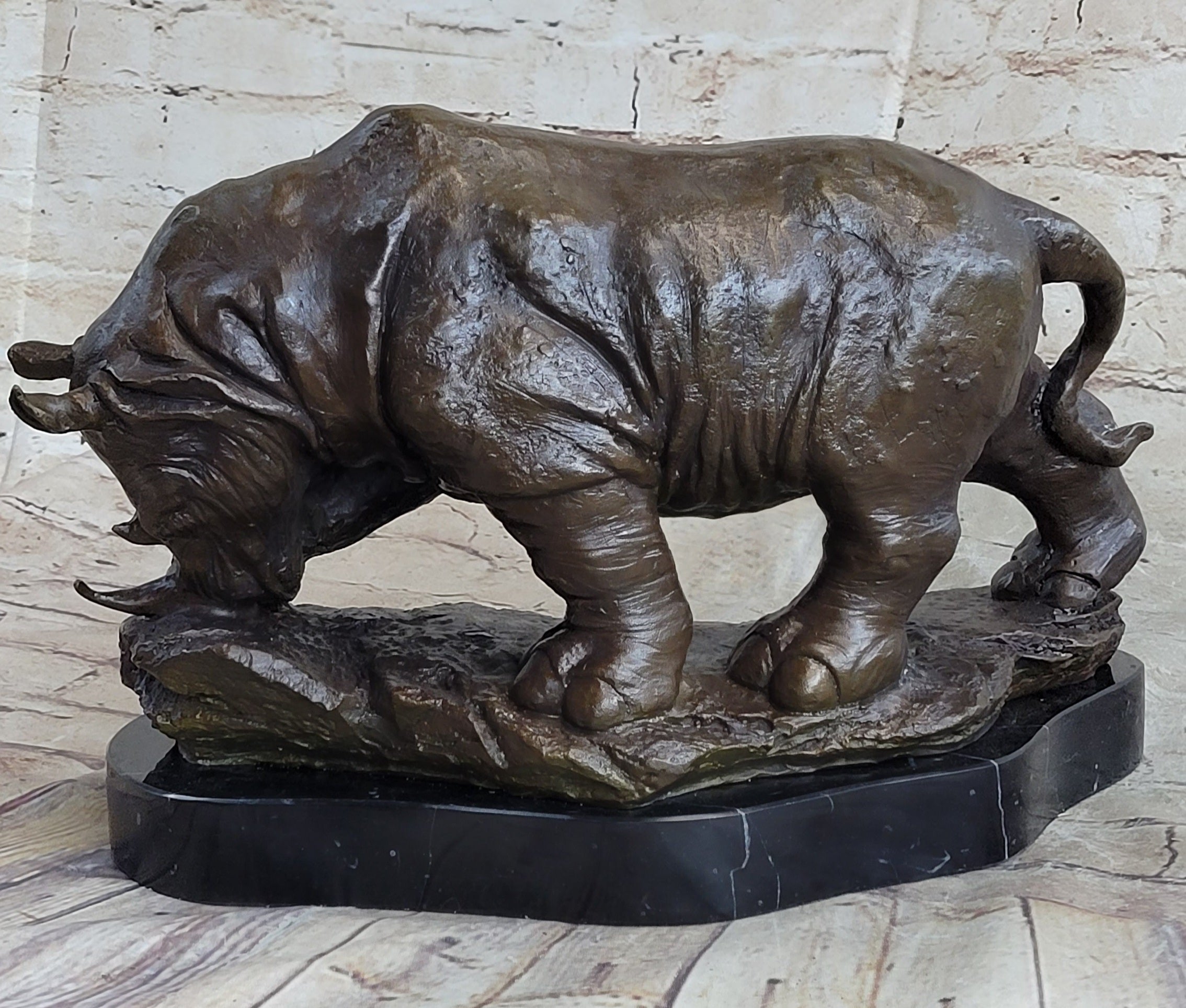 Signed Original Milo Rhinoceros African White Rhino Bronze
