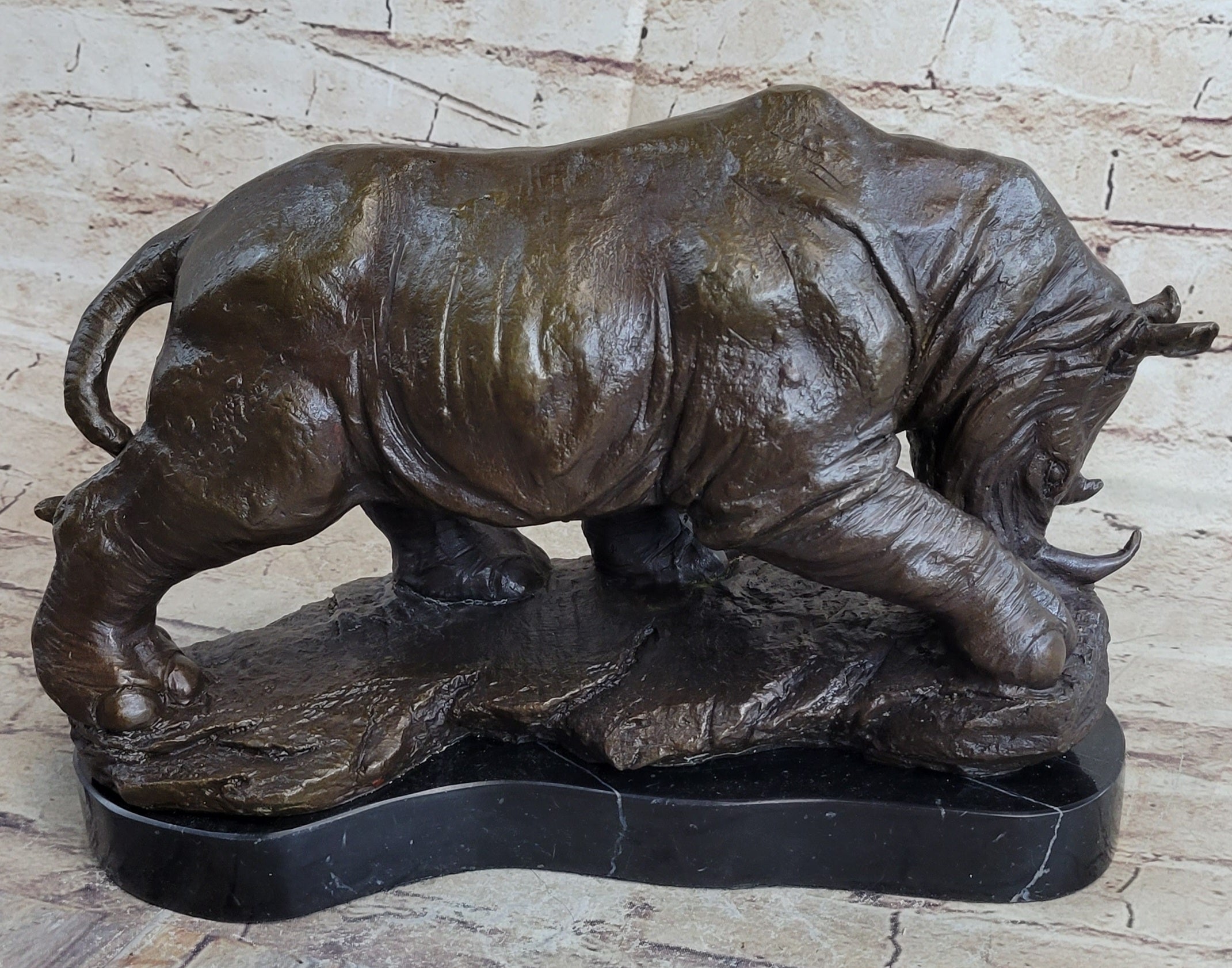 Signed Original Milo Rhinoceros African White Rhino Bronze