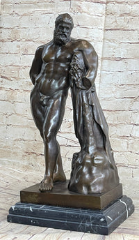 Farnese Hercules by Glykon Ancient Greek Bronze 19" x 10"