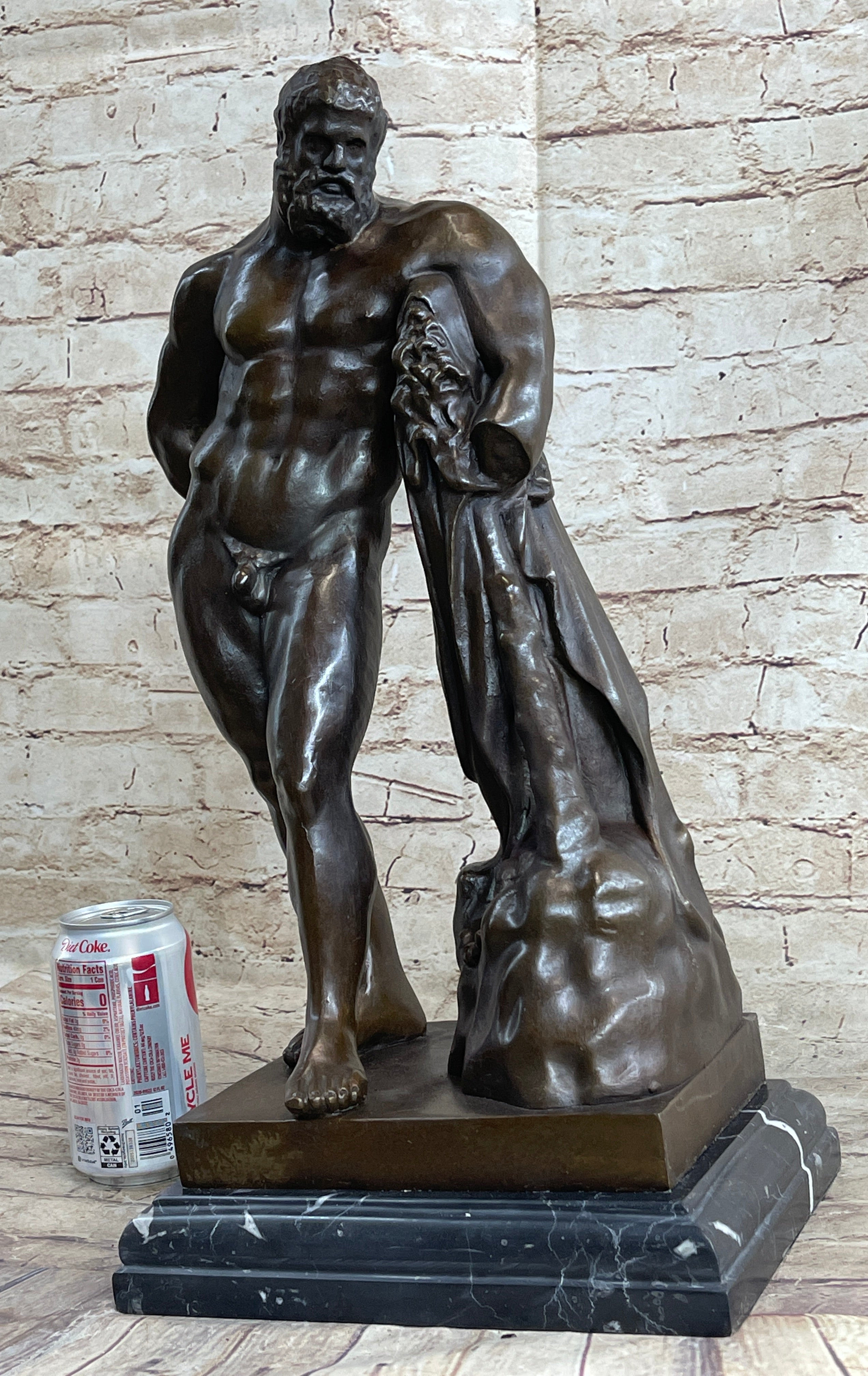 Farnese Hercules by Glykon Ancient Greek Bronze 19" x 10"