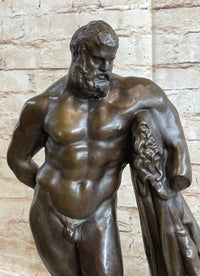 Farnese Hercules by Glykon Ancient Greek Bronze 19" x 10"