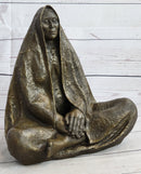 Native American Art Indian Meditating Bronze Sculpture 11" x 10"