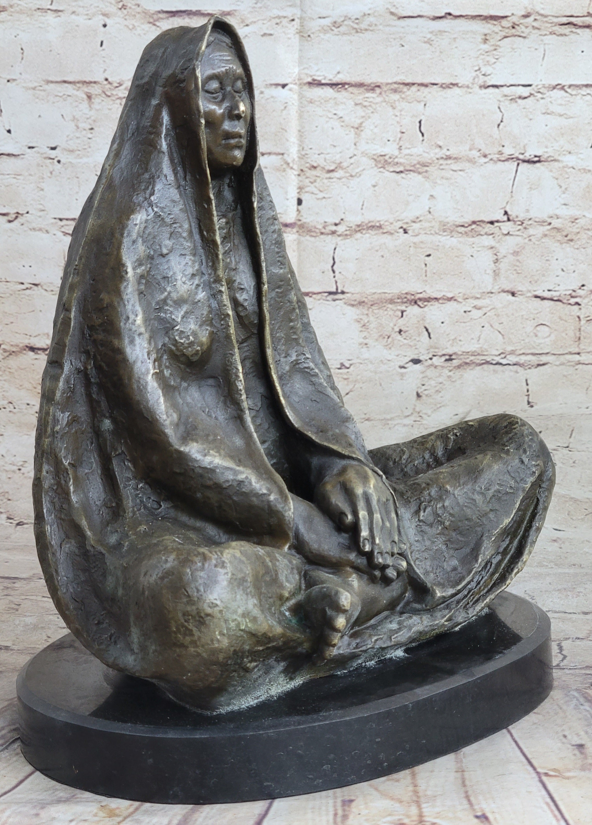 Native American Indian Shaman Medicine Man Bronze Sculpture