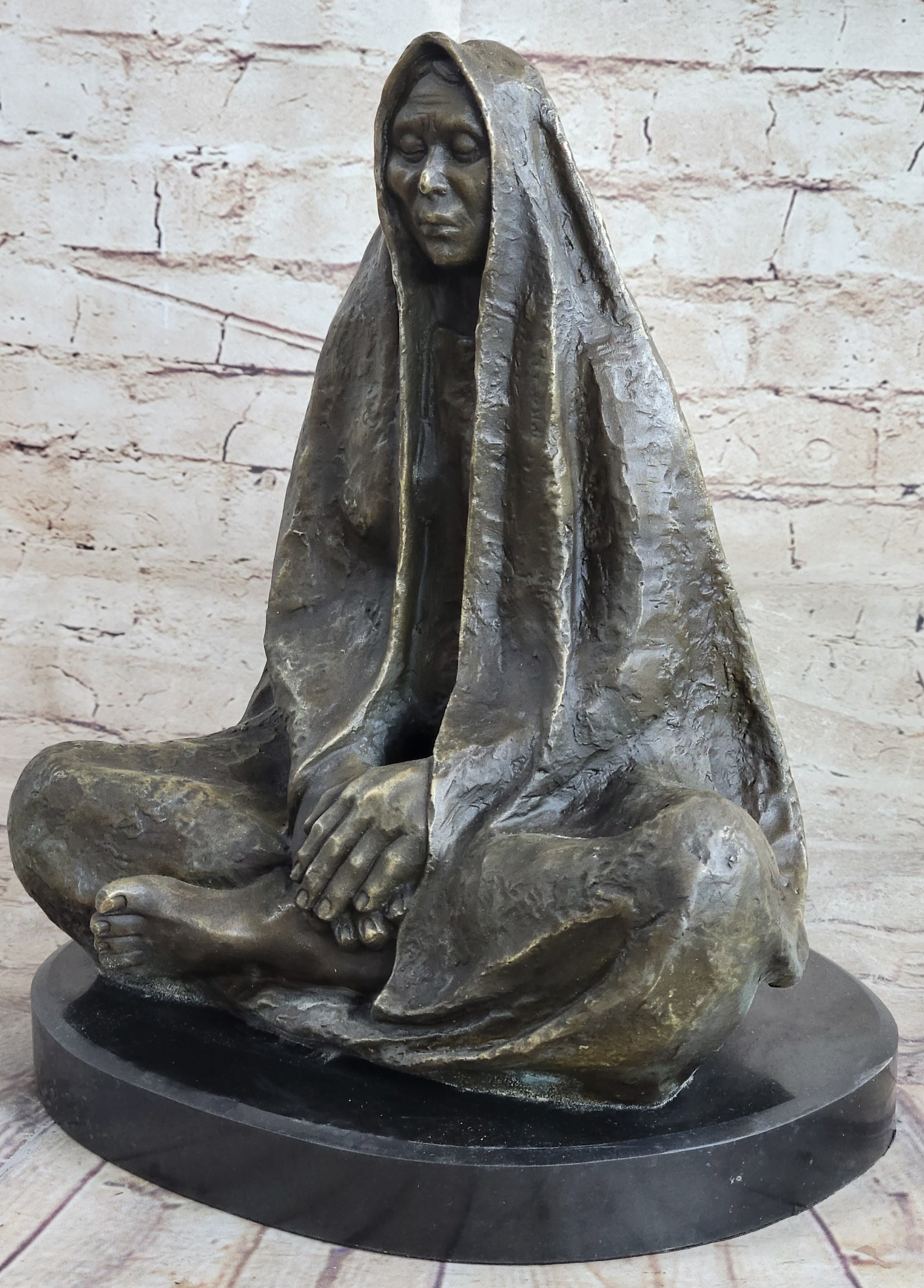 Native American Indian Shaman Medicine Man Bronze Sculpture