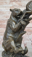 Bronze Sculpture of Lion Hunting Gazelle Impala Safari