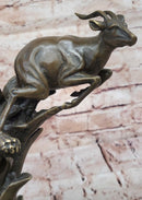 Bronze Sculpture of Lion Hunting Gazelle Impala Safari