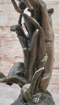 Bronze Sculpture of Lion Hunting Gazelle Impala Safari