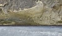 Bronze Sculpture of Lion Hunting Gazelle Impala Safari