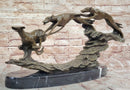 Bronze Greyhound Dog Racing Sculpture – Leaping Trio Art