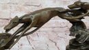 Bronze Greyhound Dog Racing Sculpture – Leaping Trio Art
