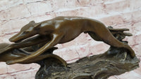 Bronze Greyhound Dog Racing Sculpture – Leaping Trio Art