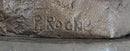 Signed French Roche Fair Maiden Bronze Sculpture Art Deco