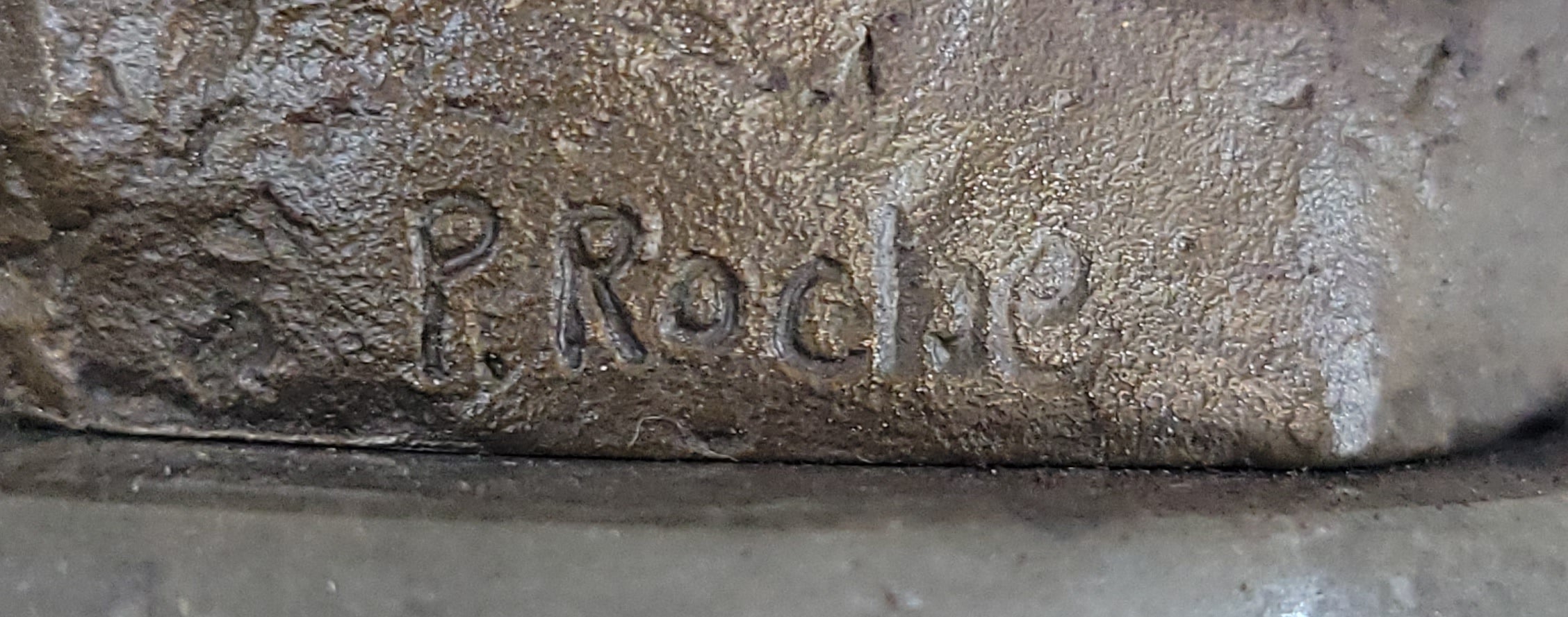 Signed French Roche Fair Maiden Bronze Sculpture Art Deco
