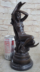 Sensual Bronze Marble Sculpture Nude Female Earth Moon Figure