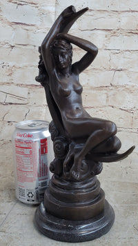 Sensual Bronze Marble Sculpture Nude Female Earth Moon Figure